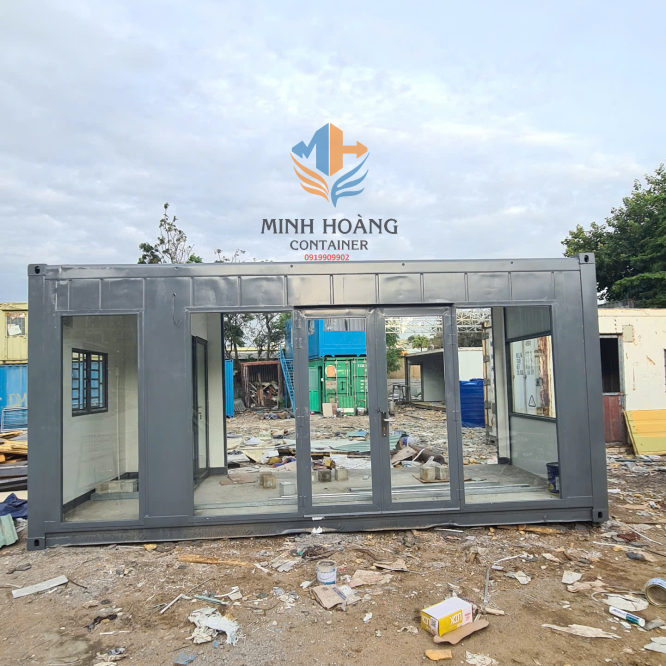 Container nhà ở 20 feet khung kính tạo không gian mở đầy đủ thiết bị - mẫu ba đến với khách Lâm Đồng