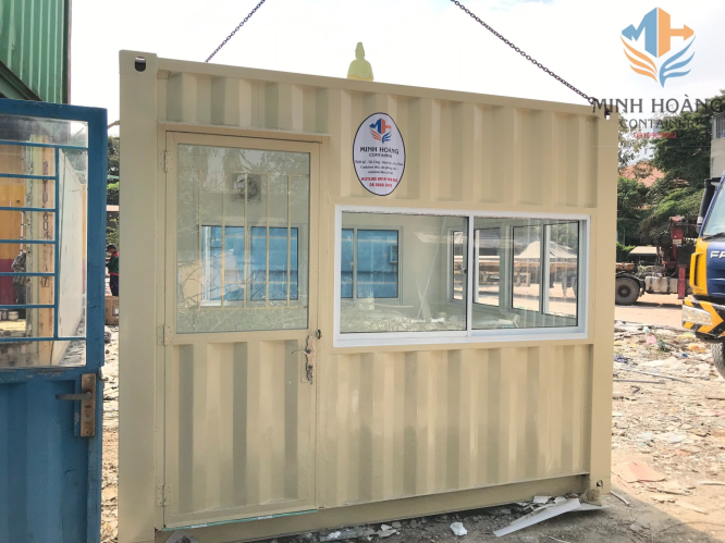 Container văn phòng 10 feet vàng kem