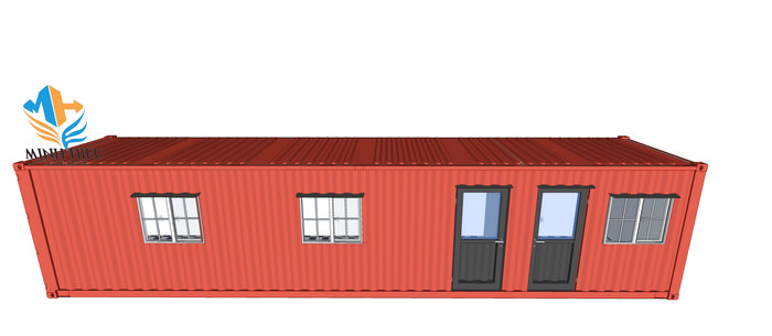 Mẫu thiết kế container văn phòng 40 feet có phòng bảo vệ