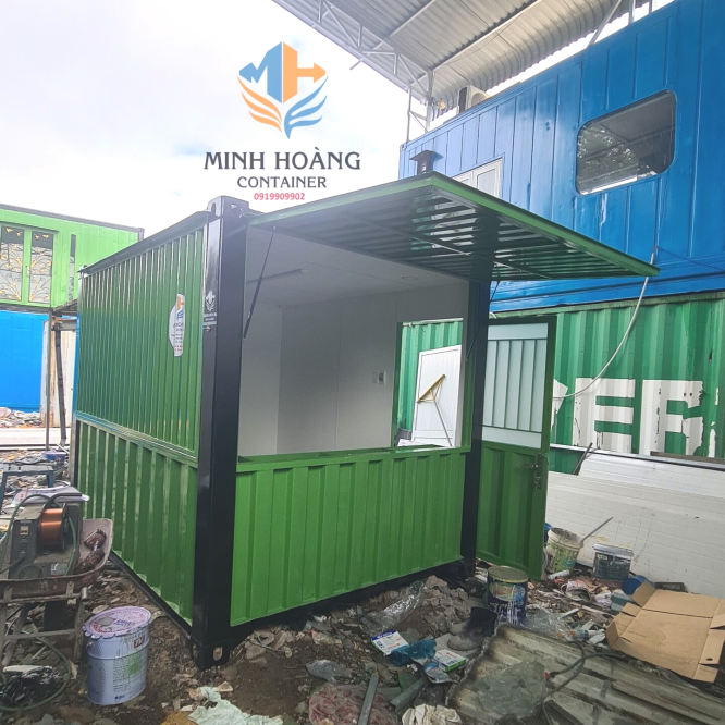 Container Cafe 10 Feet Xanh Lá Viền Đen Bàn Giao Đến Khách Hàng Tại Đồng Nai