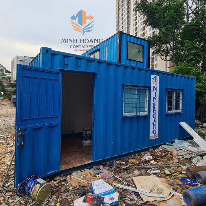 Container văn phòng 20 feet cũ trang bị đầy đủ điện đèn, máy lạnh, wc đầy đủ thiết bị