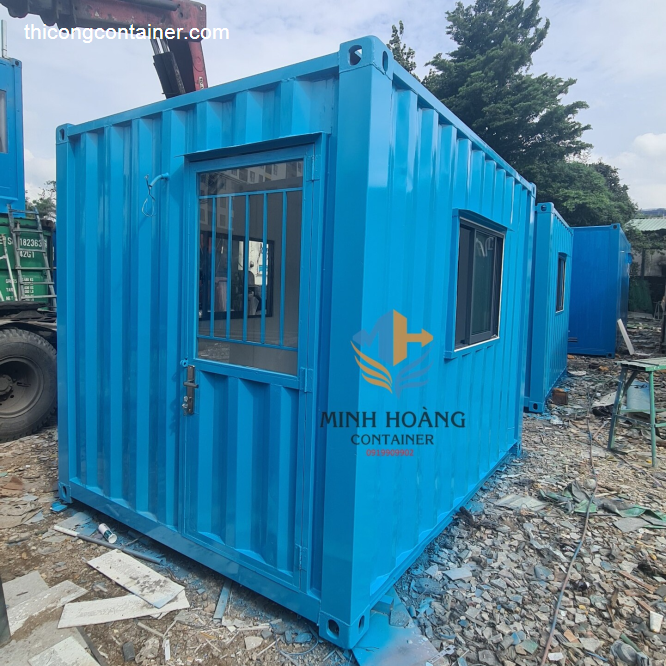 Bộ đôi container 2x10 feet văn phòng bảo vệ, quầy bán vé được bàn giao vận chuyển tận nơi đến khách-1