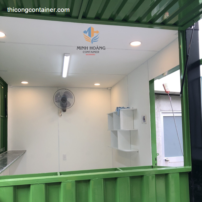 Container Cafe 10 Feet Xanh Lá Viền Đen Bàn Giao Đến Khách Hàng Tại Đồng Nai-1