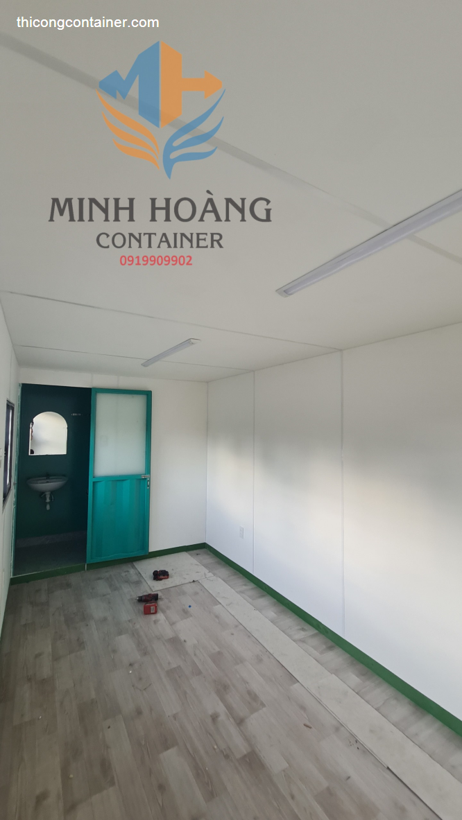 Container văn phòng - nhà ở 20 feet xanh lá viền đen-1