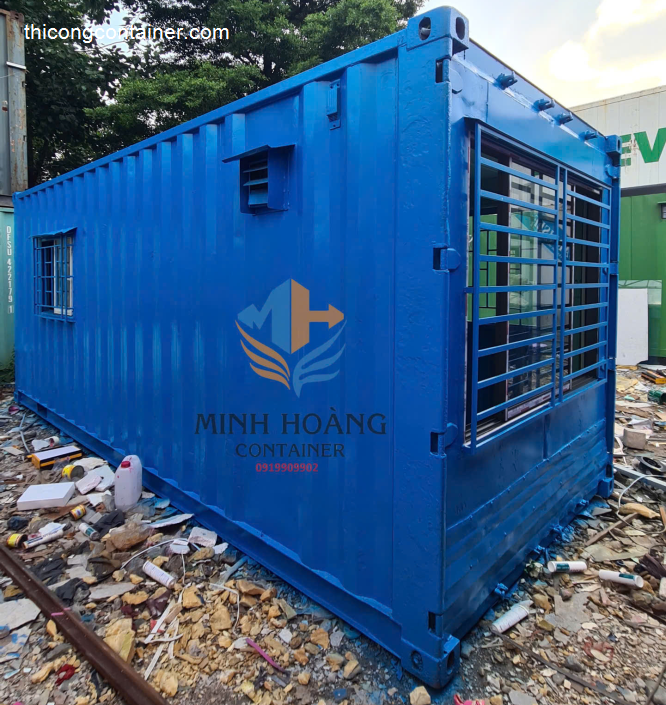 Nhà container 20 feet gia công mới trang bị điện đèn đầy đủ-1