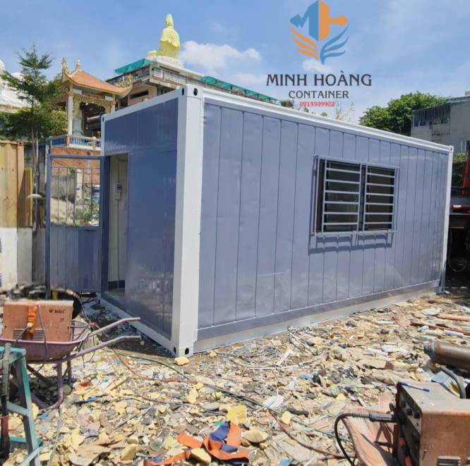 Container văn phòng 20 feet xám viền trắng