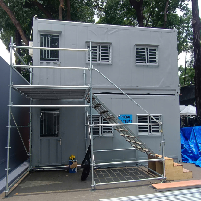Bộ đôi container văn phòng 20 feet chồng tầng tại Quận 1