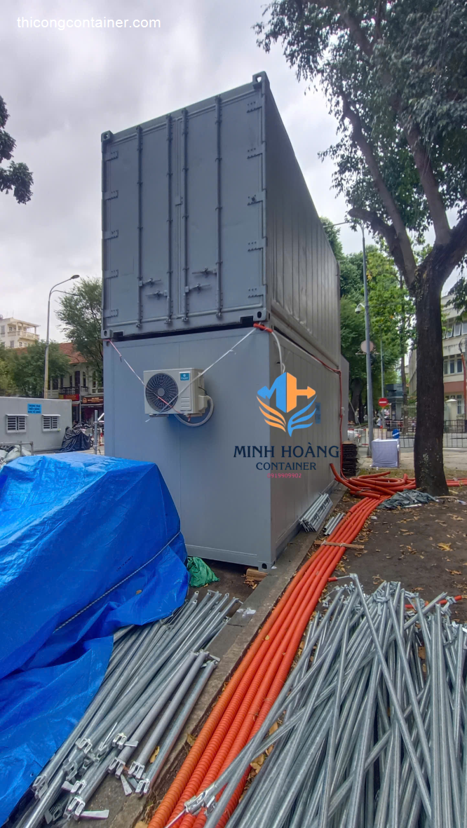 Bộ đôi container văn phòng 20 feet chồng tầng tại Quận 1-2
