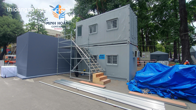 Bộ đôi container văn phòng 20 feet chồng tầng tại Quận 1-3