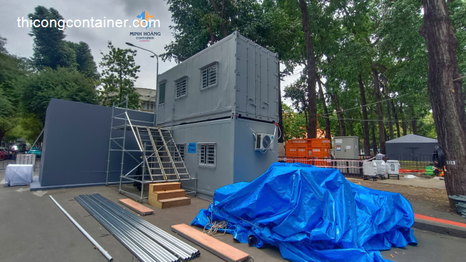 Bộ đôi container văn phòng 20 feet chồng tầng tại Quận 1-4