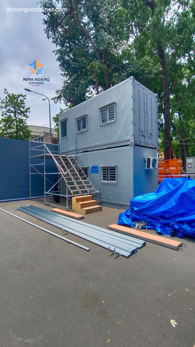 Bộ đôi container văn phòng 20 feet chồng tầng tại Quận 1-6