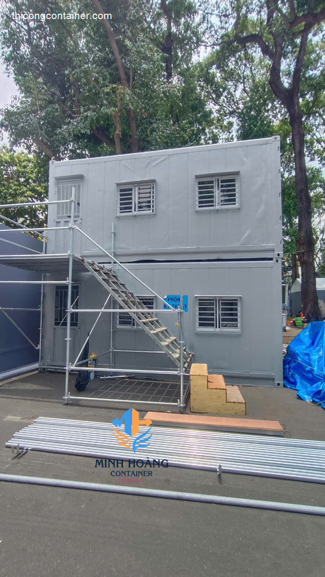 Bộ đôi container văn phòng 20 feet chồng tầng tại Quận 1-7