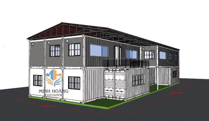 Cụm container văn phòng được lắp ghép từ nhiều container 40 feet và 20 feet tại Kiến An Hải Phòng-7