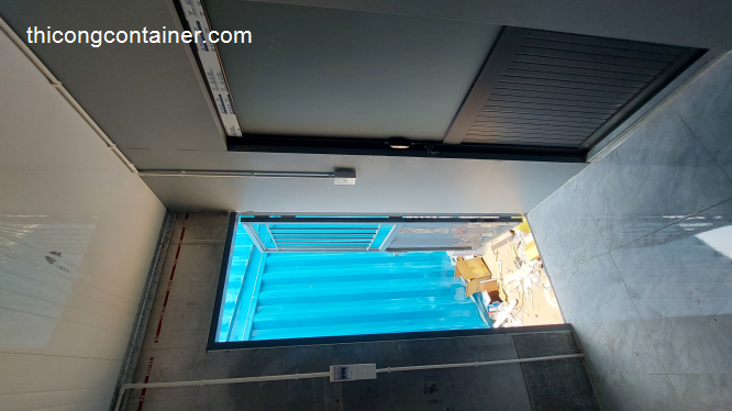 Nhà container 20 feet xám bóng có wc, điện, đèn, quạt đầy đủ tiện nghi-4